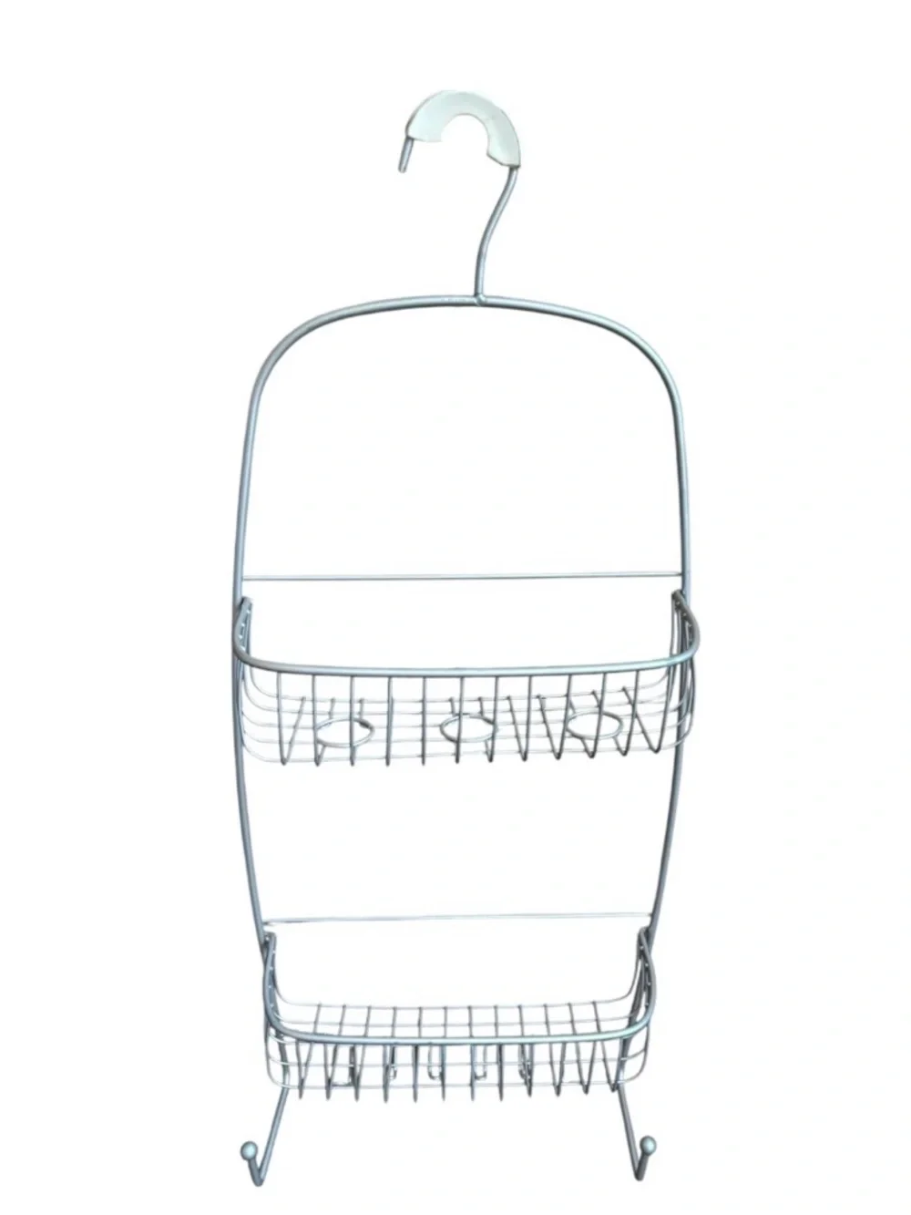 Interior Design Over-the-Shower Double-Tier Bath Caddy - Silver Grey
